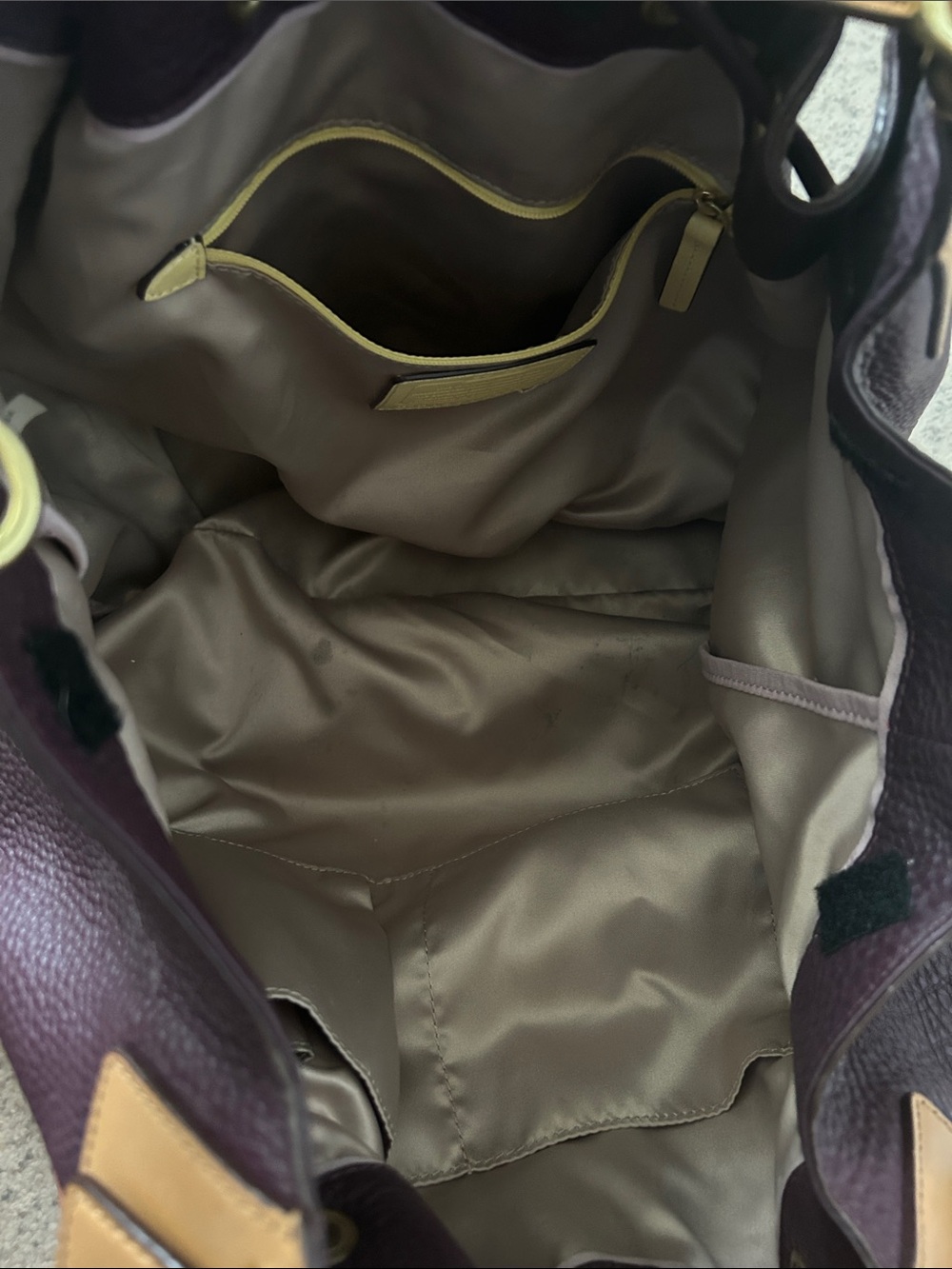 COACH Soft Legacy XI Eggplant Purple Pebbled Leather Drawstring Tote Bag Purse 🌺 - Picture 11 of 11